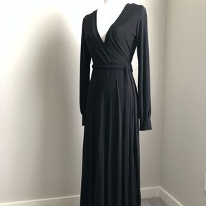 Unique Vintage Long, Black Formal-Style Maxi Dress
